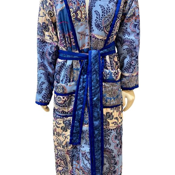 Free People Intimately In Your Dream Robe Purple Paisley Size XS - Picture 7 of 15